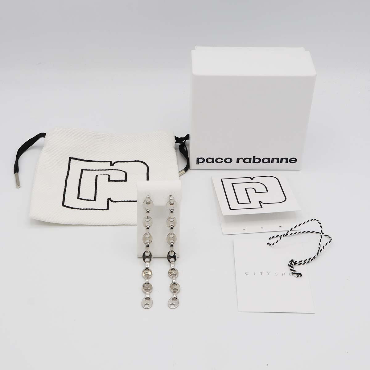 Paco Rabanne パコ ラバンヌ チェーン ピアス シルバー 約11.0g 箱袋
