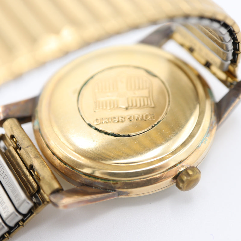 稼働 腕時計 KING SEIKO キングセイコー ファーストモデル 手巻き 25石 ゴールドカラー文字盤 H9118
