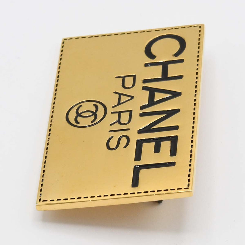 CHANEL シャネル プレート ブローチ ゴールドカラー 金具 レディース