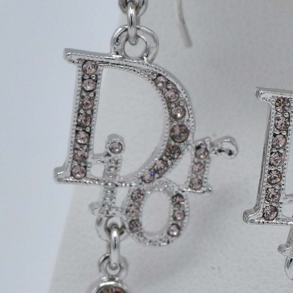 Christian Dior ディオール ピアス ラインストーン シルバーカラー アクセサリー 箱有 H2216