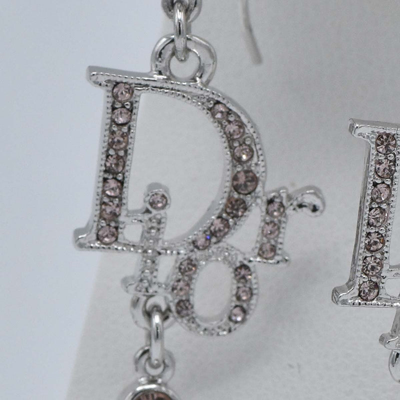 Christian Dior ディオール ピアス ラインストーン シルバーカラー アクセサリー 箱有 H2216