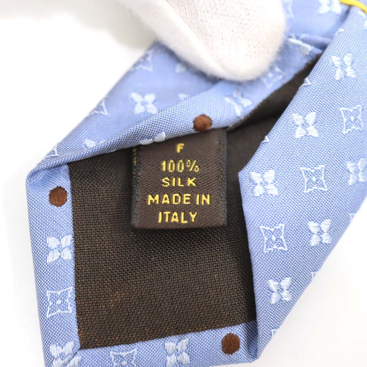 LOUIS VUITTON ルイヴィトン ネクタイ モノグラム ドット 水色