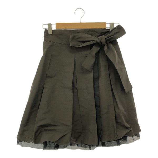 miumiu ミュウミュウ ラップスカート 巻きスカート カーキ 黒フリル サイズ36 5号 レディース 服 H18924
