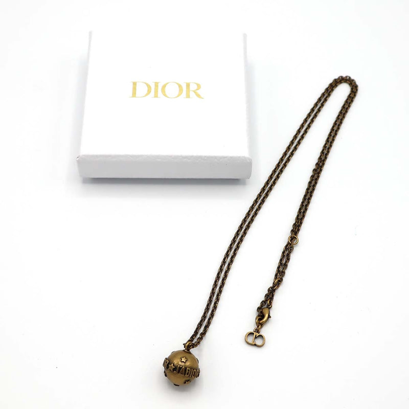 クリスチャンディオール JADIOR ジャディオール ネックレス ゴールドアンティークメタル Dior H6463