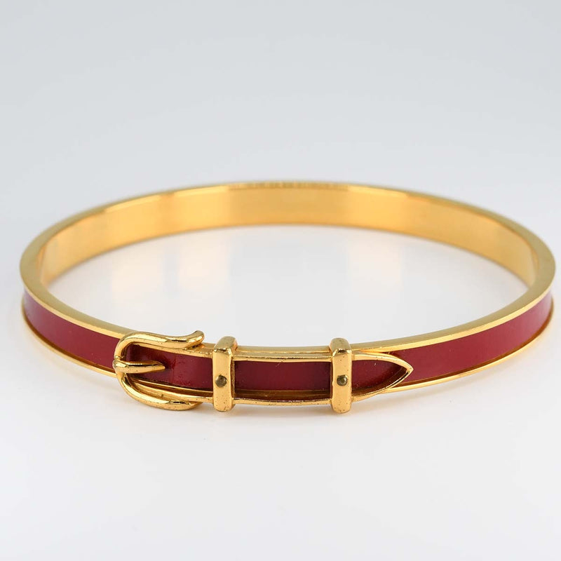 HERMES エルメス バングル ジャンピング レッド系 約24.2g ゴールドカラー アクセサリー H18770