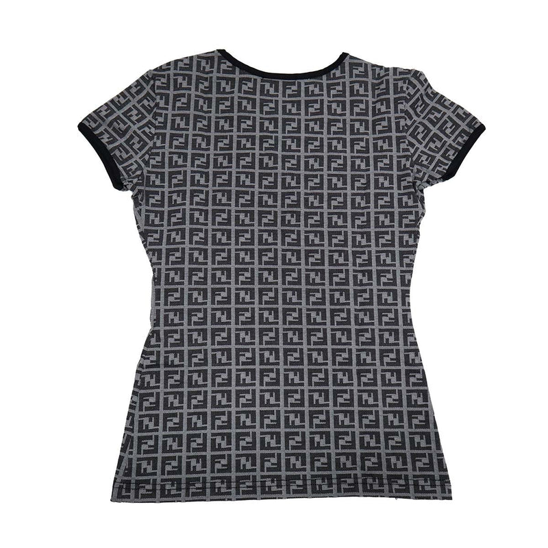 FENDI フェンディ Tシャツ カットソー ズッカ柄 グレー ストレッチ