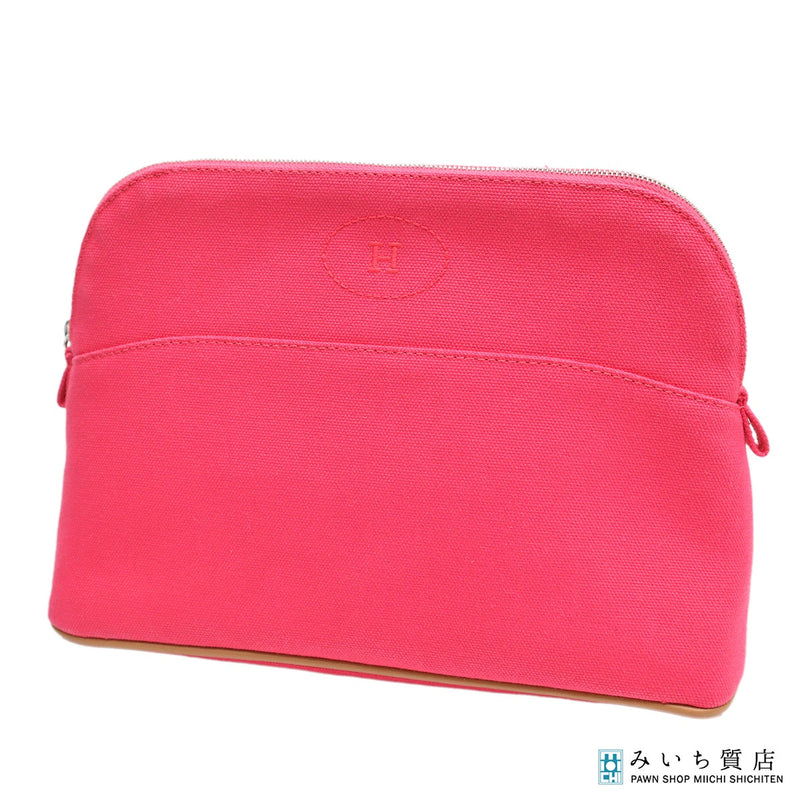 HERMES エルメス ボリードポーチ MM 化粧ポーチ 小物入れ ハイビスカス ピンク M4430