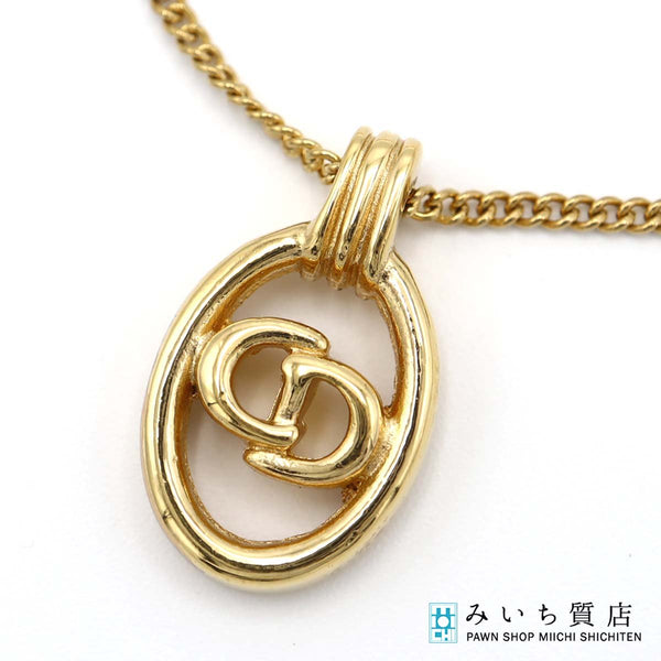 Christian Dior ディオール ネックレス CDロゴ GP ゴールドカラー アクセサリー レディース M1996