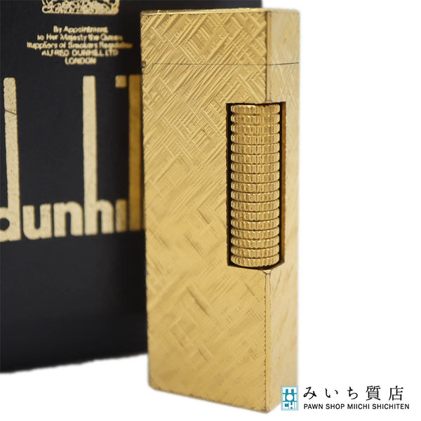 Dunhill ダンヒル ガスライター ローラー式 ゴールドカラー 喫煙具 着火未確認 ケース有 eco1731