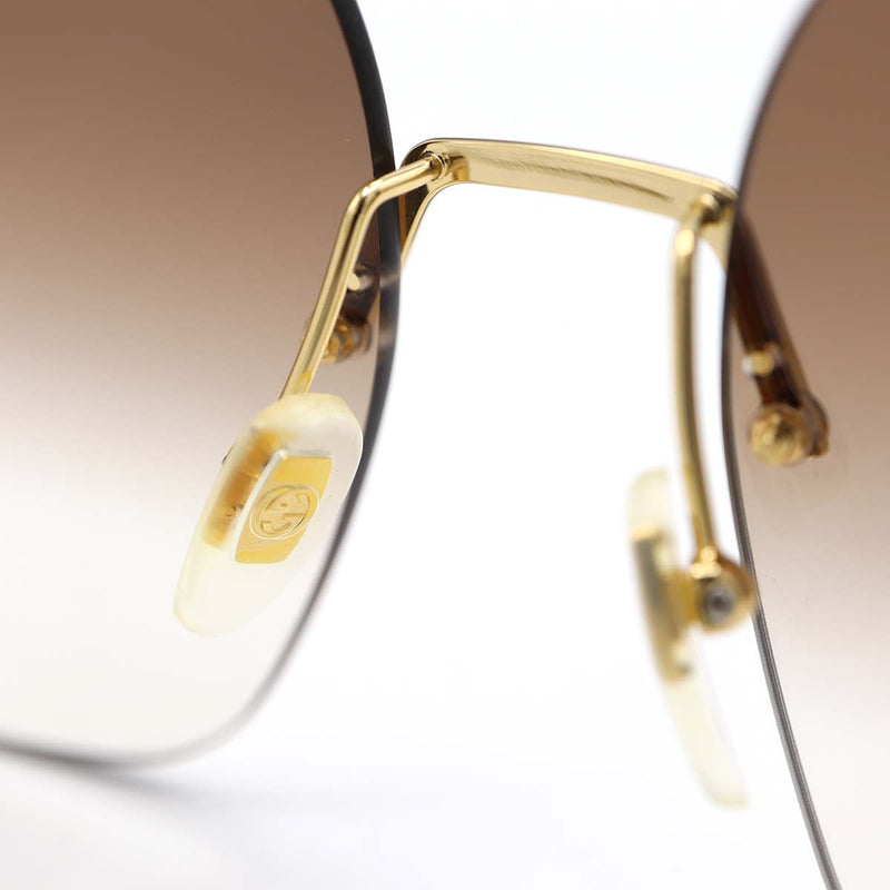 GUCCI グッチ サングラス GG0646S スクエア メタル グラデーション インターロッキングGロゴ ブラウン系 度なし 箱有 ok1161
