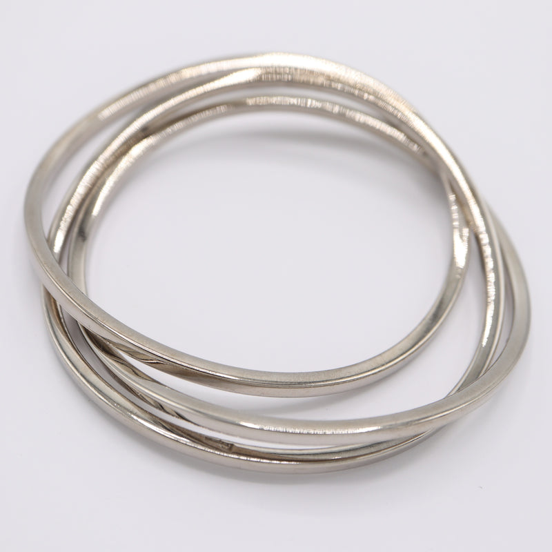 Salvatore Ferragamo サルヴァトーレフェラガモ 3連 バングル ブレスレット シルバーカラー アクセサリー レディース 箱有 ok1290