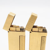 dunhill ダンヒル ガスライター 2点 US RE24163 ゴールドカラー ダイヤモンド柄 ストライプ柄 着火未確認 H12869