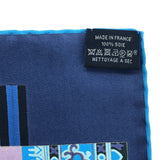 HERMES エルメス スカーフ カレ90 a honore シルク100％ ブルー系 紫系 ok705