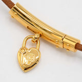 HERMES エルメス ブレスレット ヴィヴィリデ ファンタジーハート ブラウン ゴールドカラー アクセサリー H23707