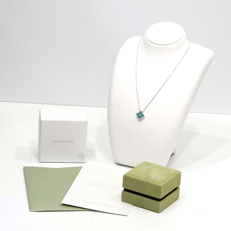 仕上済 VanCleef&Arpels VCA ヴァンクリーフ&アーペル ネックレス ヴィンテージ アルハンブラ セーブル 7.2g 2022年ホリデー 750 箱保有 24k707-1