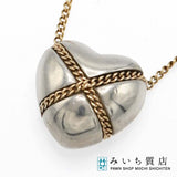 TIFFANY&Co. ティファニー チェーンクロスハート ネックレス チェーン750 トップ925 アクセサリー 総重量約6.9g 10
