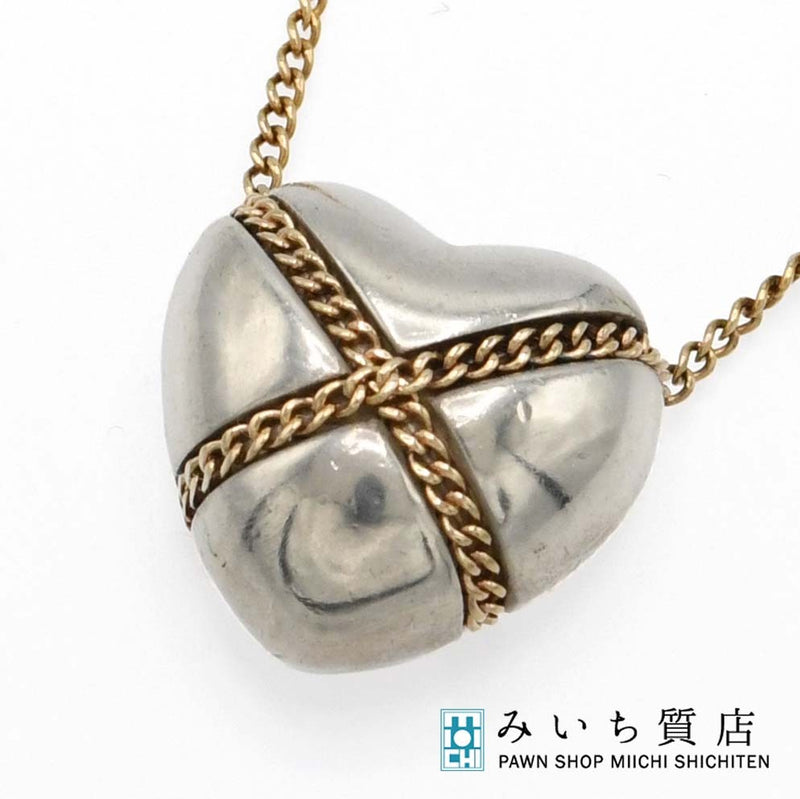 TIFFANY&Co. ティファニー チェーンクロスハート ネックレス チェーン750 トップ925 アクセサリー 総重量約6.9g 10
