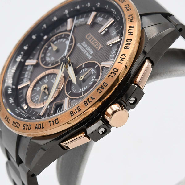 未使用 腕時計 稼働 CITIZEN シチズン CC9016-60E アテッサ エコドライブ LIGHT in BLACK 2017限定モデル ブラウン系色文字盤 25k459-2