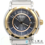 稼働 腕時計 CITIZEN シチズン シリーズエイト 8 エコドライブ H11A-T014330 ソーラー 電波時計 黒色文字盤 ベルト社外 ok1278