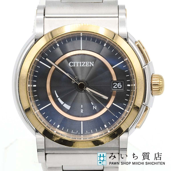稼働 腕時計 CITIZEN シチズン シリーズエイト 8 エコドライブ H11A-T014330 ソーラー 電波時計 黒色文字盤 ベルト社外 ok1278