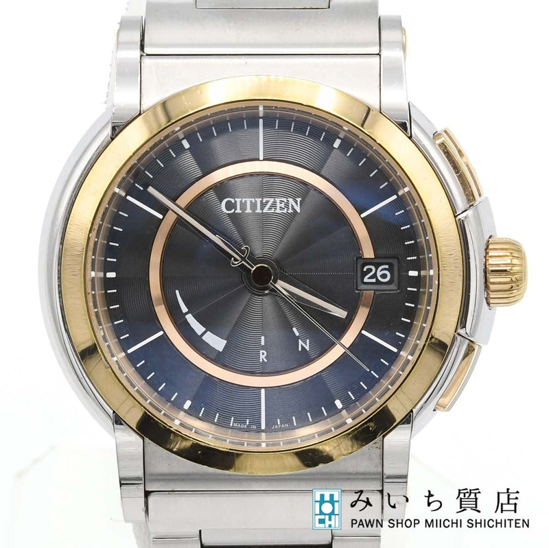 稼働 腕時計 CITIZEN シチズン シリーズエイト 8 エコドライブ H11A-T014330 ソーラー 電波時計 黒色文字盤 ベルト社外 ok1278