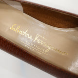 Salvatore Ferragamo サルヴァトーレフェラガモ ヴァラ リボン パンプス DG01796 サイズ7 約24cm ブラウン 箱有 H11565