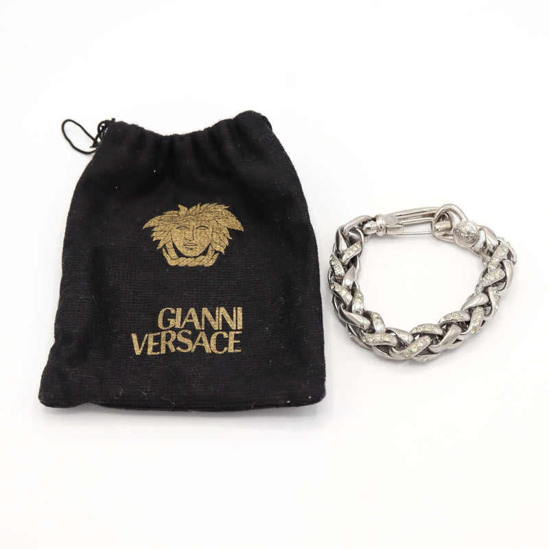 GIANNI VERSACE ジャンニ ヴェルサーチ ブレス メデューサ チェーン ラインストーン シルバーカラー アクセサリー H13082