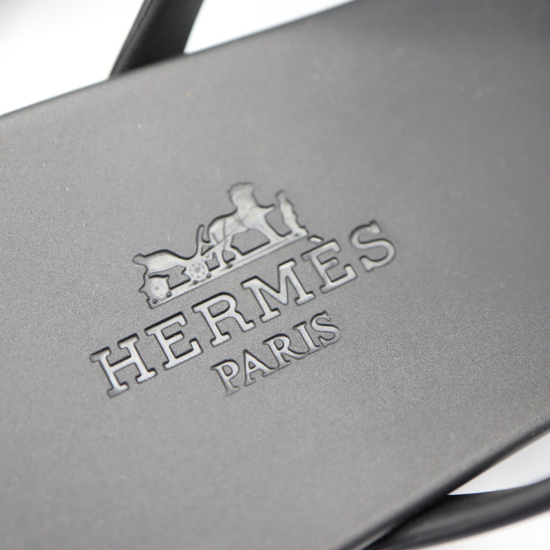 未使用 HERMES エルメス Egerie エジェリ 221001Z サンダル ラバー フラットサンダル 35 ブラック 箱有 24k518-1