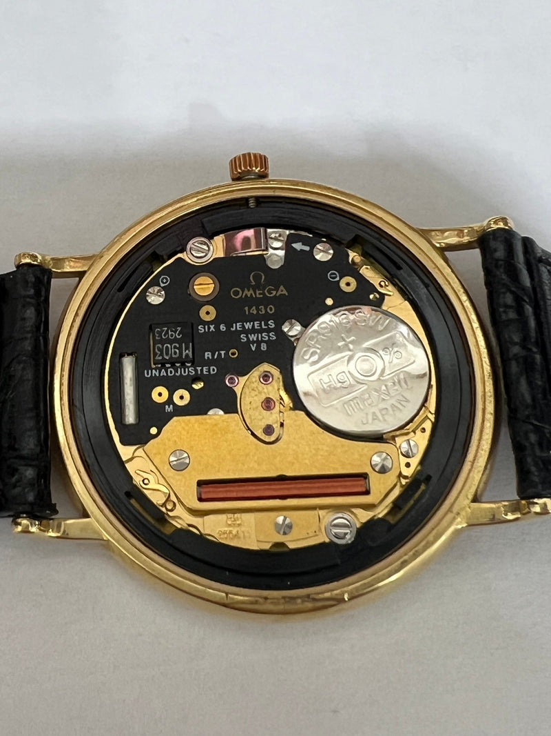 腕時計 稼働 OMEGA オメガ 1960312.1 cal.1430 クォーツ 白色文字盤 2025.8電池交換済 箱有 H19737
