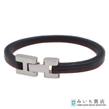 HERMES エルメス ブレスレット パロミノ F1 02 53 ブラウン ブラック系 レザー 箱袋 J798