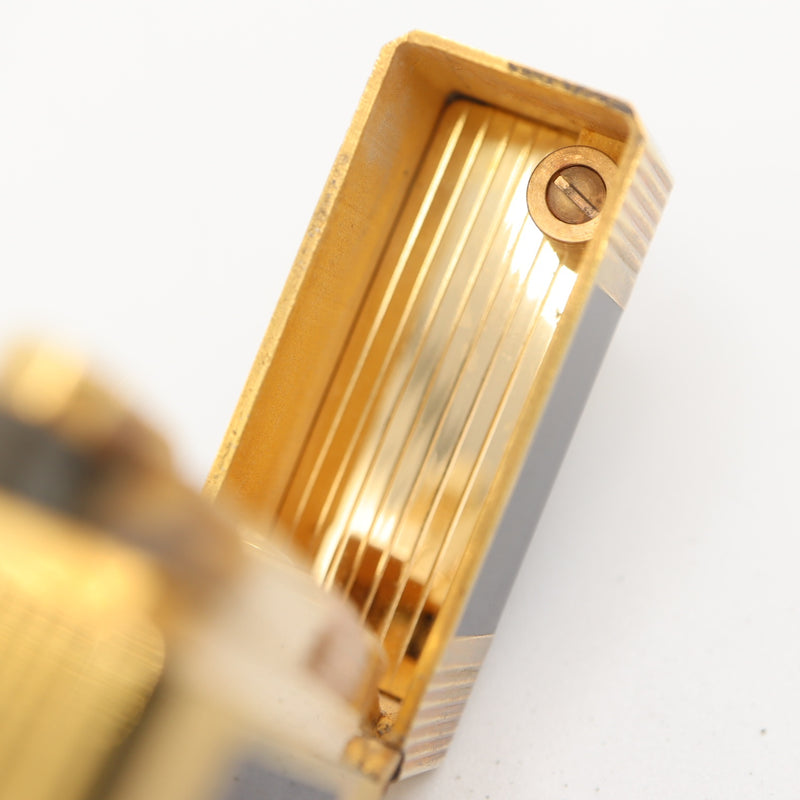 S.T. Dupont デュポン ガスライター 都彰 ライン1 LINE1 ローラー式 ブラック×ゴールド色 喫煙具 着火未確認 ケース有 M991