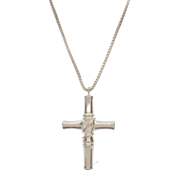 GUCCI グッチ バンブー クロス ネックレス ペンダント 十字架 アクセサリー SV925 シルバー 重量約16.5g k321