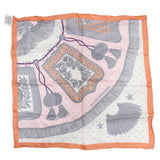 HERMES エルメス カレ45 ガヴロッシュ Poste et Cavalerie サーベル飾袋 シルク100 スカーフ オレンジ系 J211-2