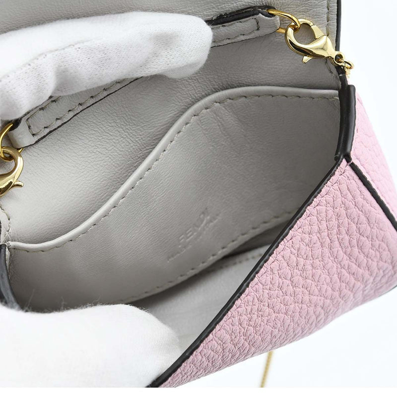 FENDI フェンディ 7AR844 ナノバケット チェーン ショルダーバッグ  鞄 ピンク 箱有 H19216