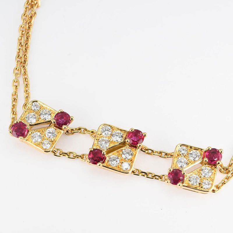 仕上済 Mauboussin モーブッサン ブレス ブレスレット 18kt ダイヤ ルビー 約6.3g ジュエリー H7129