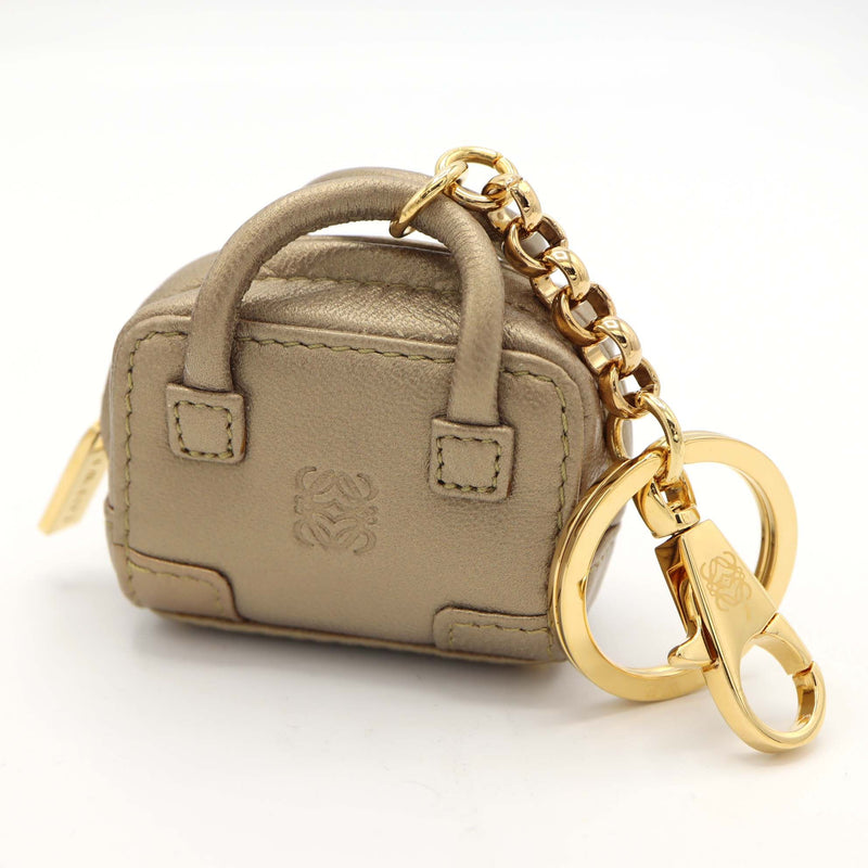 LOEWE ロエベ アマソナモチーフ キーホルダー チャーム 111.08.330 GP シープスキン ゴールド色 箱有 M1475