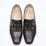 Salvatore Ferragamo フェラガモ パンプス ガンチーニ チャンキーヒール ブラック 7 1/2 D 24.5cm 靴 箱有 H12688-4