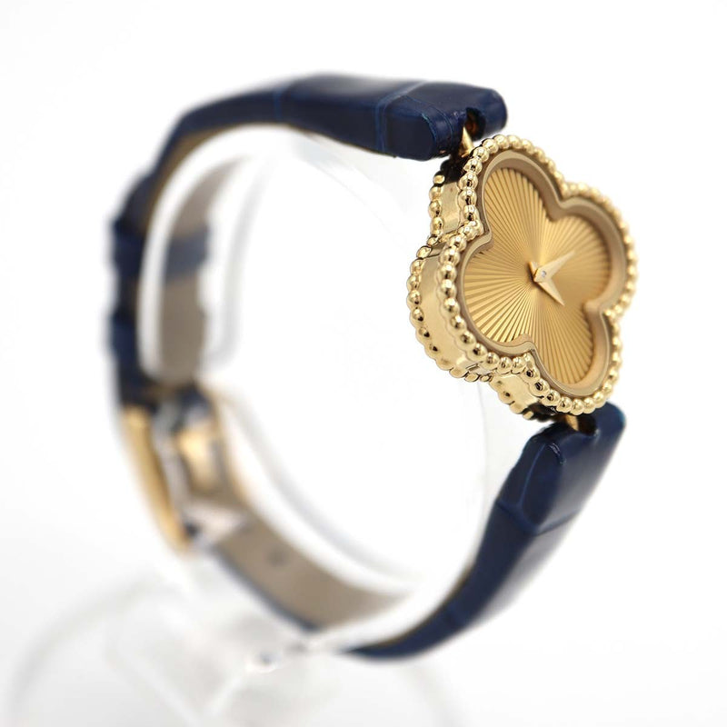 稼働 腕時計 VanCleef&Arpels VCA ヴァンクリーフ アルハンブラ Au750 VCAR08WT00 2025.10月電池交換済 箱保 25k877-1