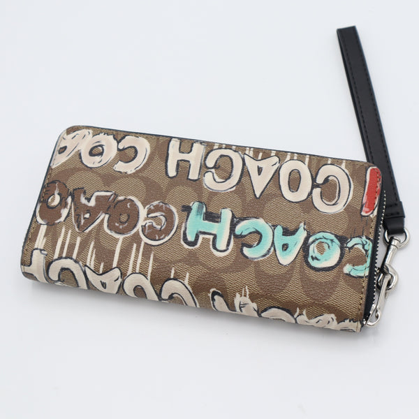 COACH コーチ 長財布 ミント サーフ ロゴプリント ロング ジップ アラウンド ウォレット シグネチャー ブラウン H20463