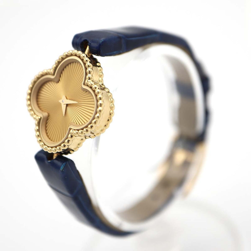 稼働 腕時計 VanCleef&Arpels VCA ヴァンクリーフ アルハンブラ Au750 VCAR08WT00 2025.10月電池交換済 箱保 25k877-1