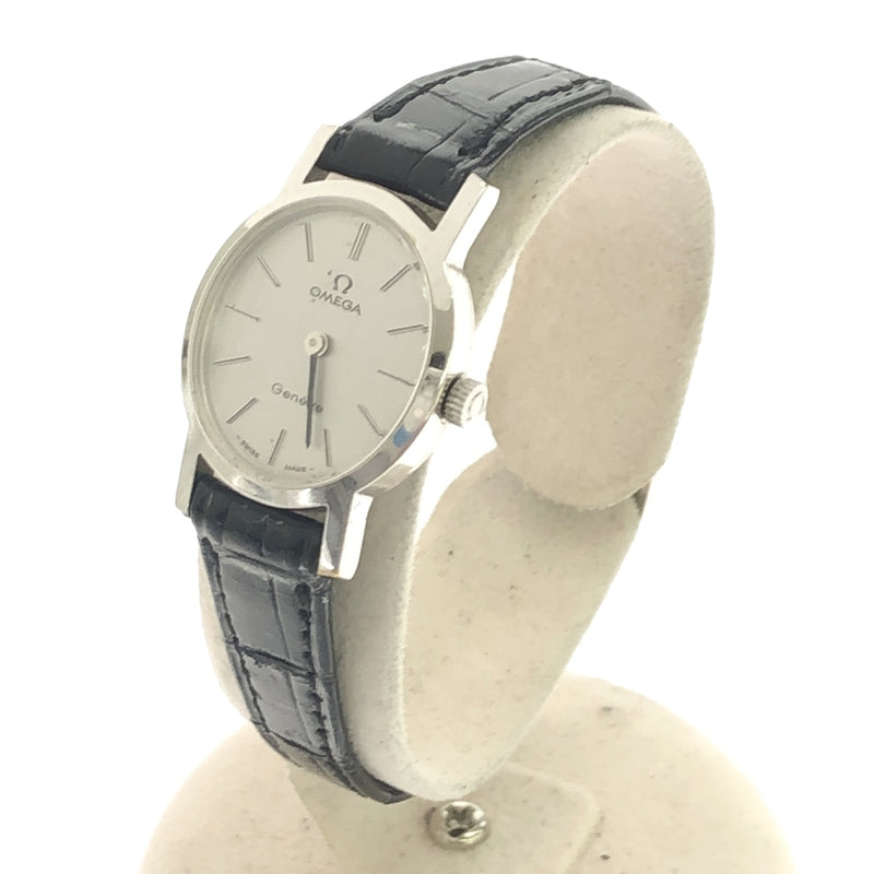 稼働 腕時計 OMEGA オメガ Geneve ジュネーブ 511.0411 cal.625 手巻き シルバー色文字盤 レディース 替えベルト H18076