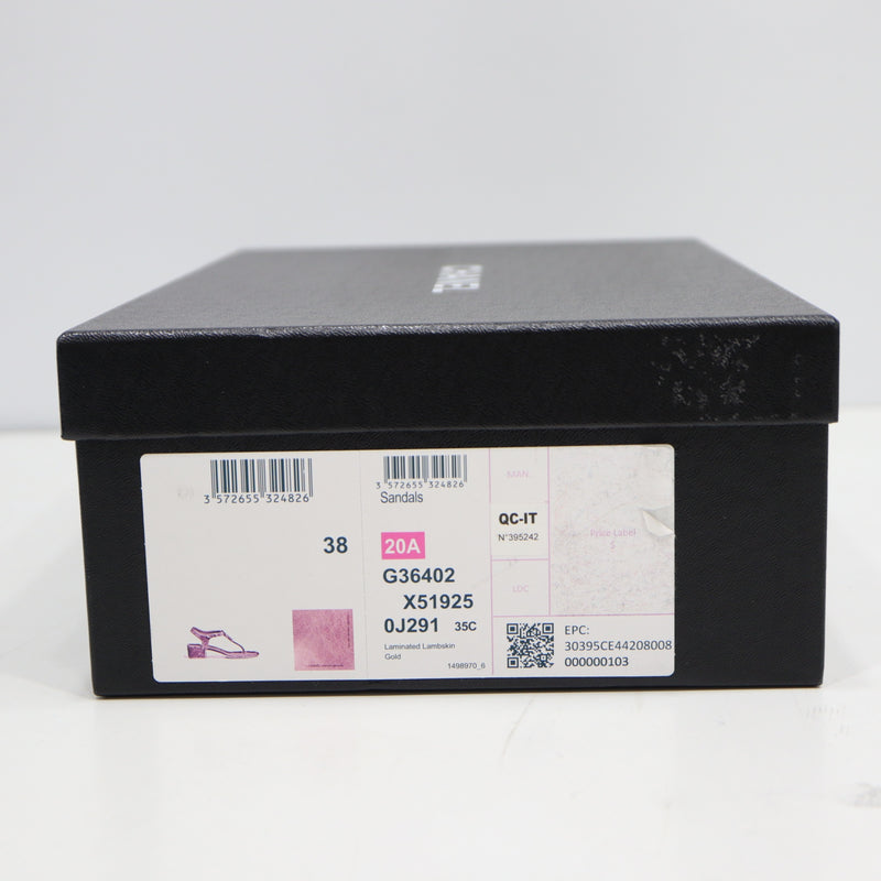 CHANEL シャネル 20A G36402 サンダル ココマーク マトラッセ ゴールドカラー 38 レディース 箱有 25k1074-2