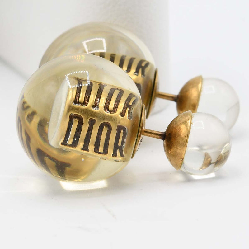 Christian Dior ディオール クリア トライバルピアス ゴールドカラー 箱有 M4420