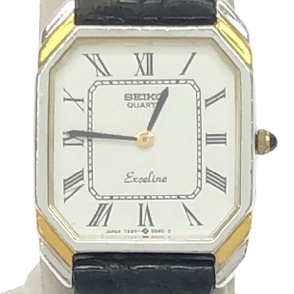 腕時計 稼働 SEIKO セイコー 7320-5380 エクセリーヌ クォーツ 白色文字盤 2025.6電池交換済 ベルト尾錠社外品 K251