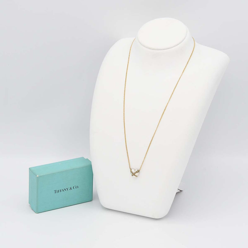 TIFFANY&Co. ティファニー ネックレス チェーンクロスハート 585 925 5.1g アクセサリー 箱 M2423
