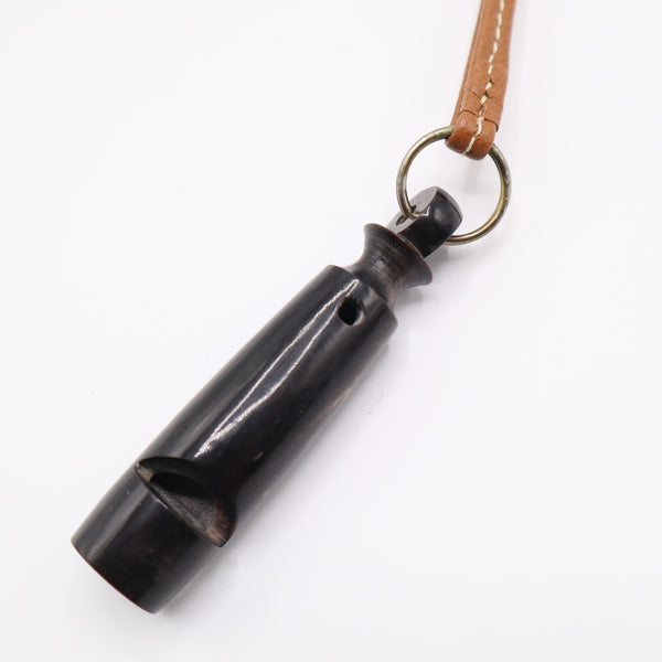 HERMES エルメス ホイッスル ネックレス ブラウン レザー ストラップ アクセサリー M4233