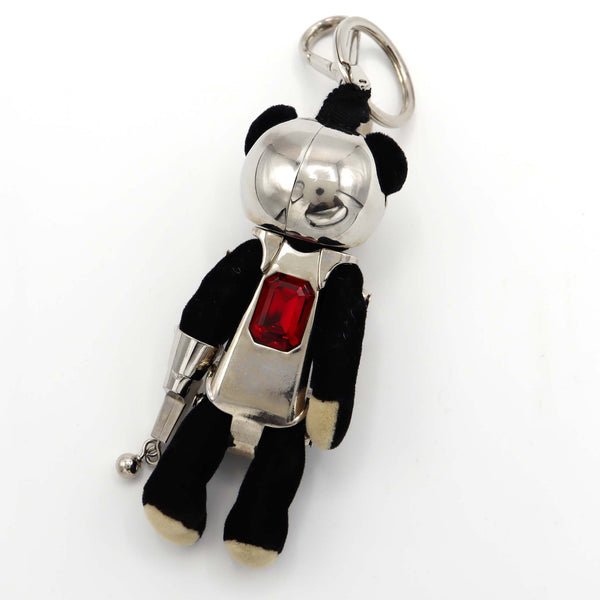 PRADA プラダ くま ベア ロボ メタリックラインストーン チャーム バッグチャーム キーホルダー 23k143-6