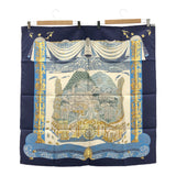 HERMES エルメス スカーフ カレ90 L'ATLANTIDE アトランティス大陸 シルク100％ ブルー系 服飾小物 ok1140