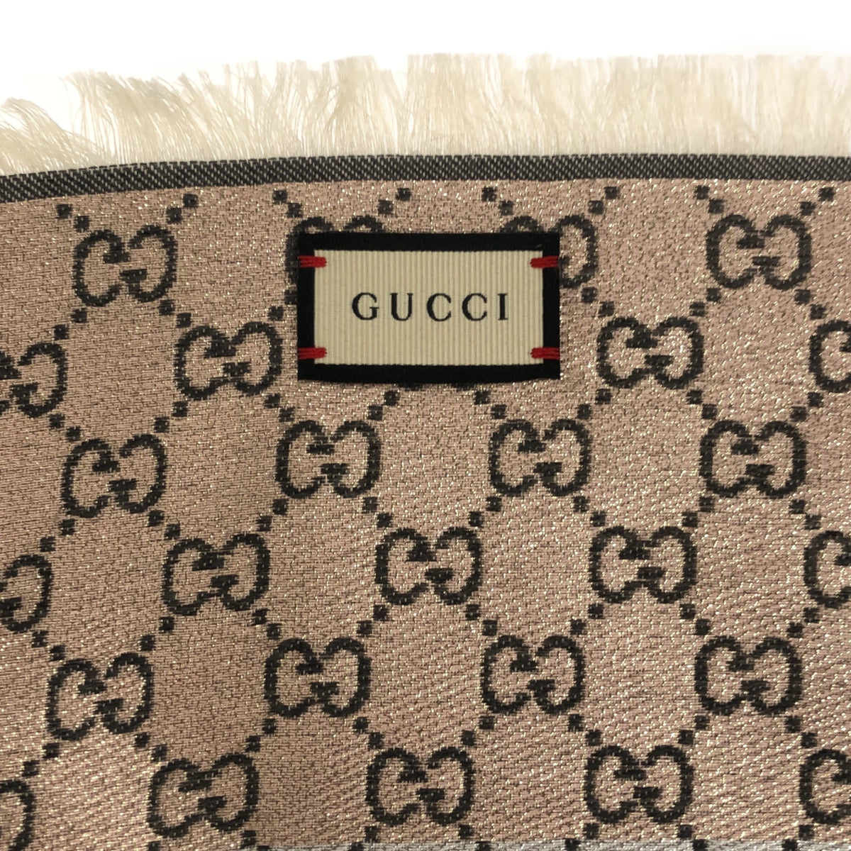 ストール GUCCI グッチ GGジャガード ショール グレー マルチ