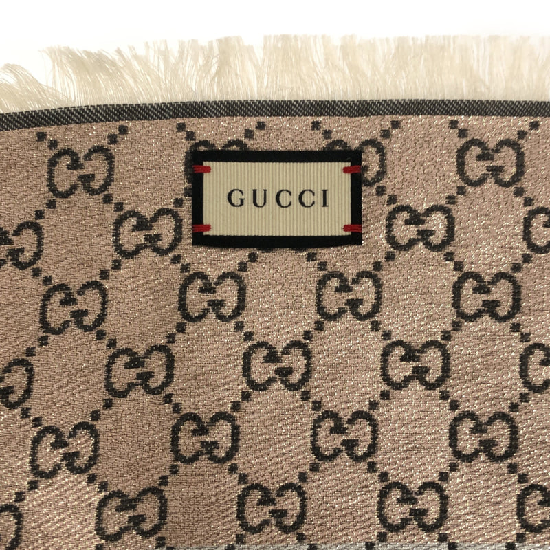 ストール GUCCI グッチ GGジャガード ショール グレー マルチカラー 558274 大判 スカーフ ラメ M2062